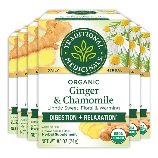 Ginger & Chamomile Digestion + Relaxation packages.